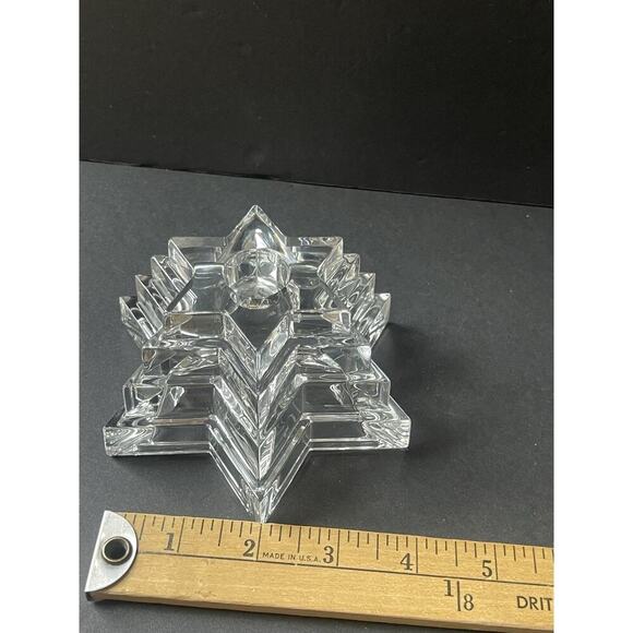 Vintage WMF Germany Lead Crystal Star Shaped Tapered Candle Holder MCM Deco (2) - Picture 3 of 7
